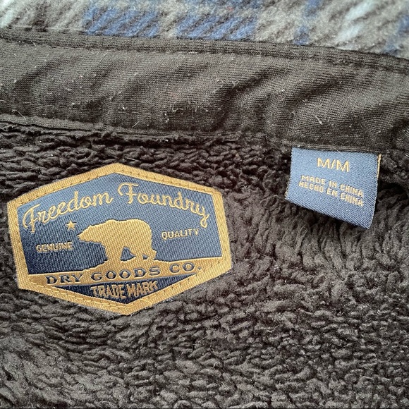 Freedom Foundry Super Soft Sherpa Lined Button Down Plaid Shirt Jacket Medium - Picture 6 of 11